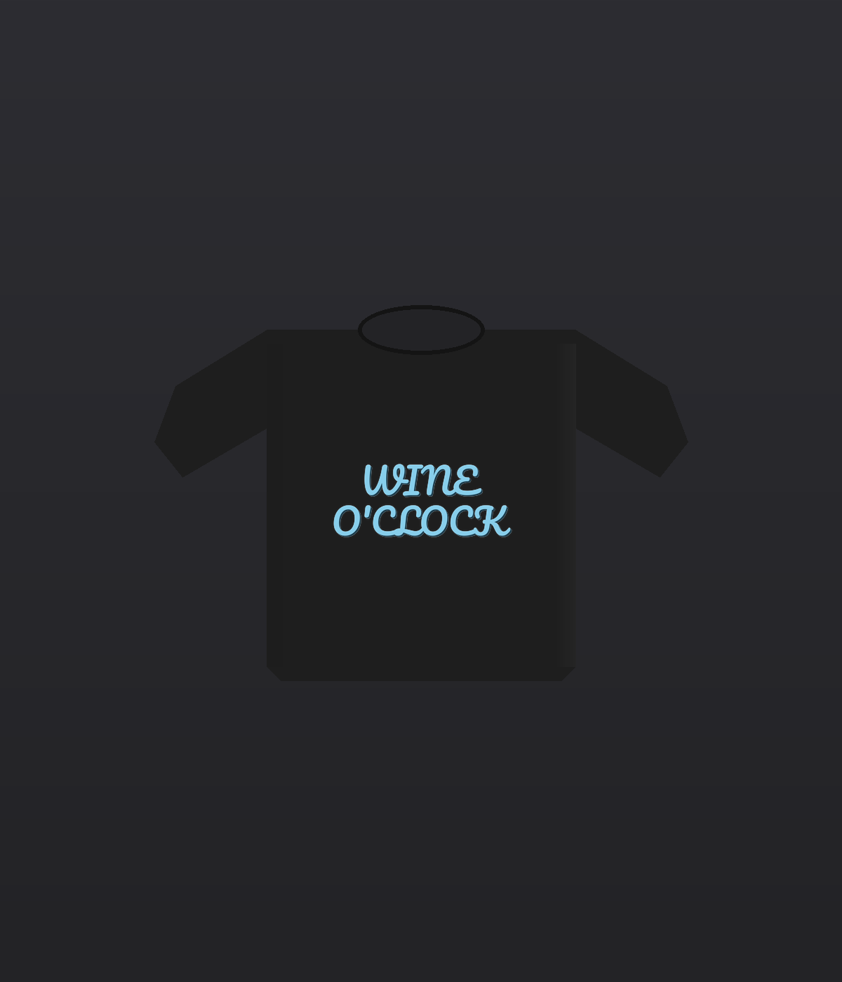 Script design on black t-shirt