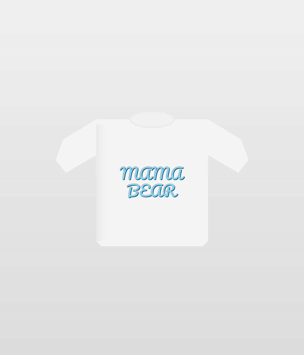 Script design on white t-shirt